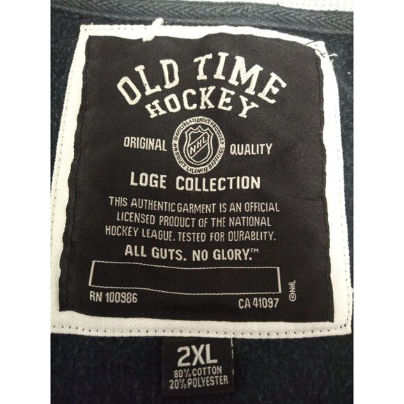 New York Rangers Hockey Old Time Hockey Navy/Red Zip-Up Hooded Jacket Size 2XL - Picture 5 of 6